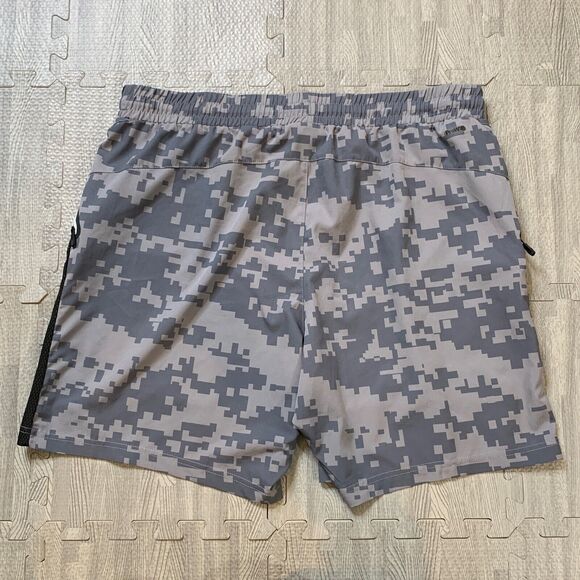 Spyder Active Shorts Mens XL Extra Large Grey Camo Drawstring Tie Elastic Waist - Picture 8 of 10